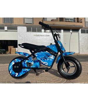 MOTO ELÉCTRICA INFANTIL 36V y 300W - BATERÍA LITIO, 20KM POR HORA - ECOX-ZLAC-07/AZUL